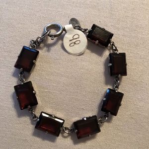 Catherine Popesco Emerald Cut Bracelet in Garnet
